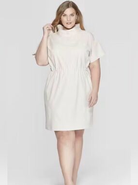Prologue Cream Drawstring Waist Mini Dress